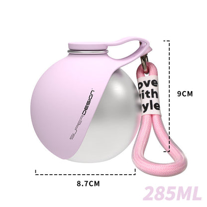 2-in-1 Dog Travel Water Bottle - Leakproof Stainless Steel with Silicone Bowl