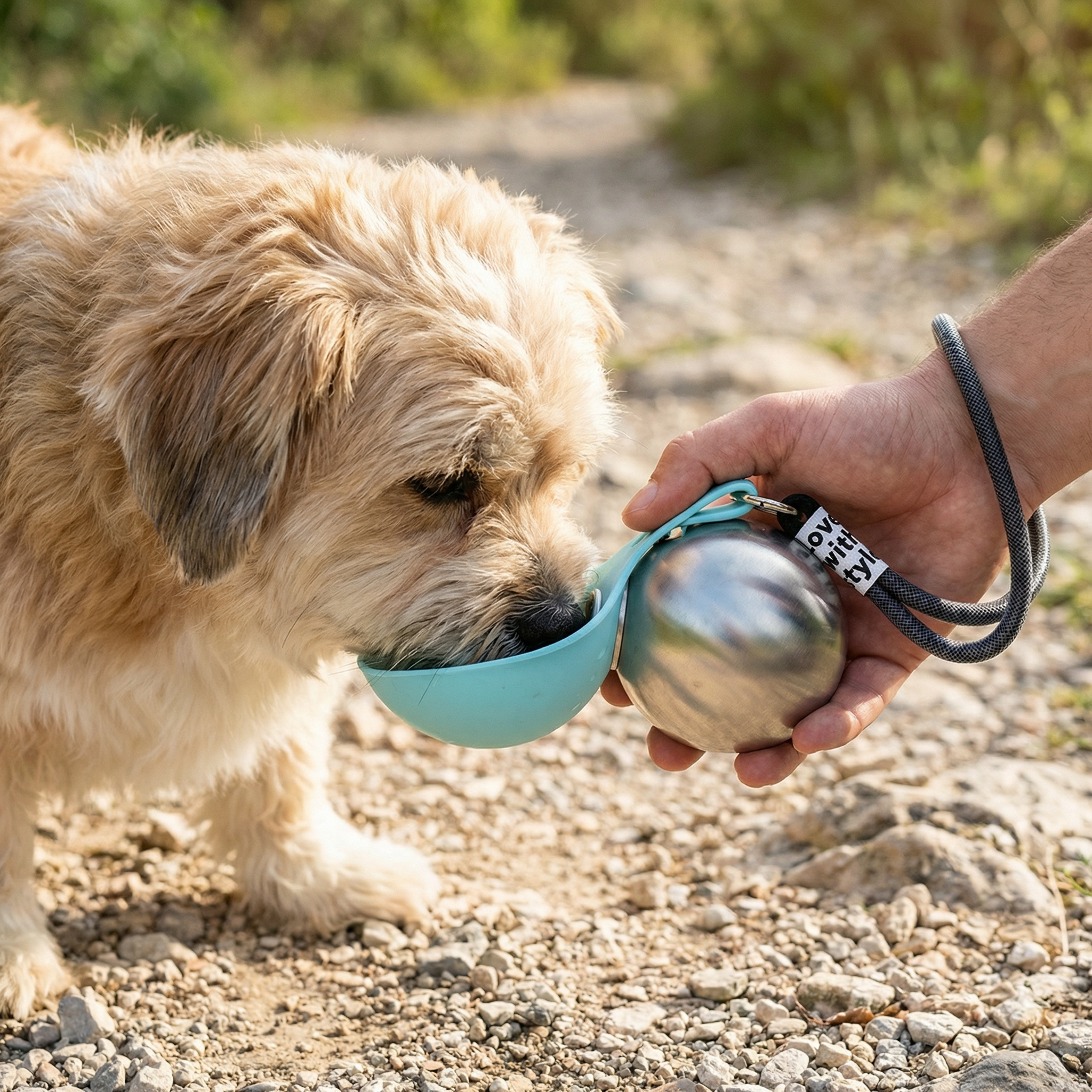 2-in-1 Dog Travel Water Bottle - Leakproof Stainless Steel with Silicone Bowl